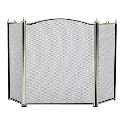 Image of Fire Vida Denton 3 Panel Screen Spark Guard, Pewter