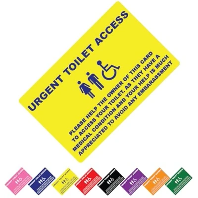 Image of Hidden Disability Urgent Toilet Medical Card Access Weak Bladder/Bowel Condition Cant Wait NHS (Yellow Toilet) Quantum Leap®