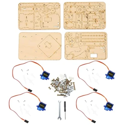 Image of 4 DOF Wood Robotic Mechanical Arm sg90 Servo Robot Kit for Raspberry Pi SNAM1500