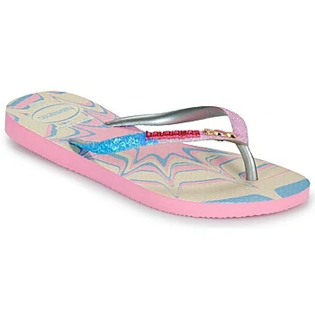 Image of Havaianas KIDS SLIM GLITTER TRENDY girls&#039;s Children&#039;s Flip flops / Sandals in Multicolour