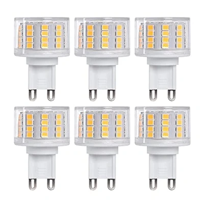 Image of 6 Pack G9 5W Led Light Bulbs, 52 Chips, Equivalent to 50W Halogen 500LM, 3000K Warm White, 360 Beam Angle, AC 220 240V, Non Dimmable,