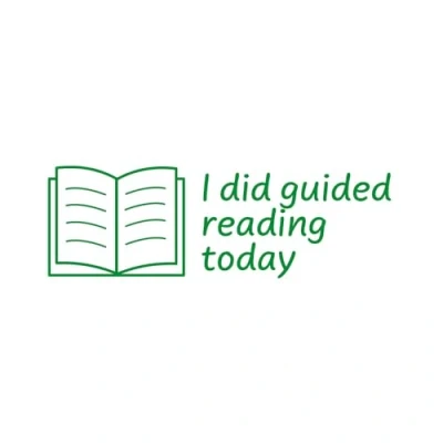 Image of SuperStickers Assessment Stamper for teachers: I Did Guided Reading Today Green Ink