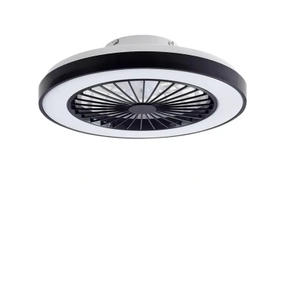 Image of Lindby LED ceiling fan Teleo, Ø48 cm, black, DC, Tuya