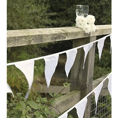 Image of White Wedding Bunting 10m Single Sided