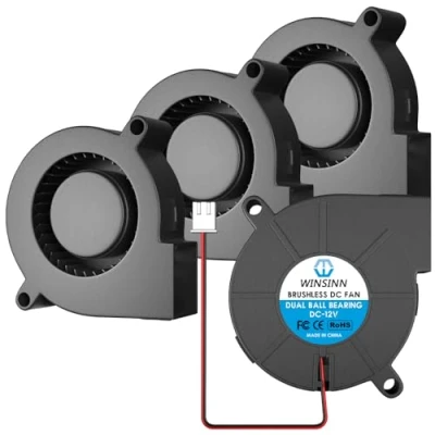 Image of WINSINN 50mm Blower Fan 12V 5015 Dual Ball Bearing 50x15mm Turbine Turbo Brushless High Speed (Pack of 4Pcs)