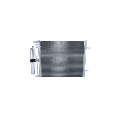 Image of 921009U20B, 92100AY601 Condenser NRF Easy Fit 35784 with dryer, seal ring 15,5mm 10,1mm Aluminium 440mm NISSAN: MICRA 3, Note I