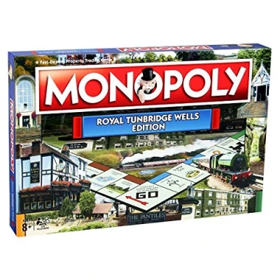Image of Winning Moves Royal Tunbridge Wells Monopoly Board Game, Advance to Museum, G. Collins and Sons trade your way success, gift for ages 8 plus