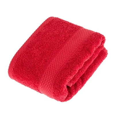 Image of HOMESCAPES Red Turkish Cotton Hand Towel Super Soft Thick &amp; Absorbent 500 GSM Heavy Weight for everyday Luxury