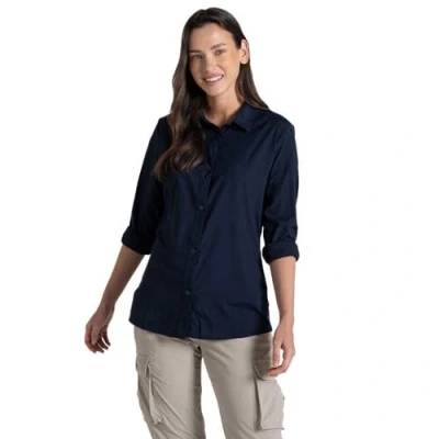 Image of Craghoppers Womens NosiLife Freeda Long Sleeved Shirt 12 Blue Navy