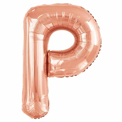 Image of Amscan 9915578 Large Letter P Rose Gold