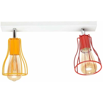 Image of Helam Tube Semi Flush Light White,, Orange, Red 40cm