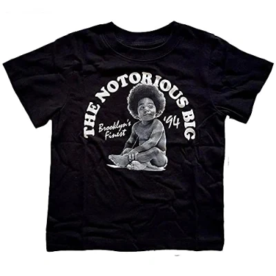 Image of Biggie Smalls Toddler T Shirt Baby Logo Official Black 12 Months to 5 yrs 4 ans