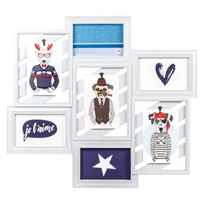 Image of walther Design Picture Frame Grey 4X 10x15 and 3X 13x18 cm Plastic Gallery Mr.Gorgeous FO700M