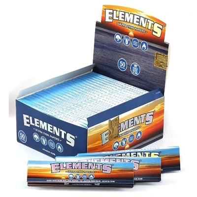 Image of 1 box ELEMENTS Slim King Size ULTRA THIN RICE rolling paper total 1600 papers