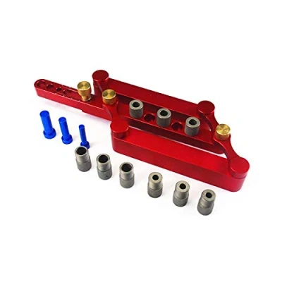 Image of 6/8/10mm Self Centering Woodworking Doweling Jig Kit Drill Guide Wood Dowel Puncher Locator Carpentry Tools (Red)
