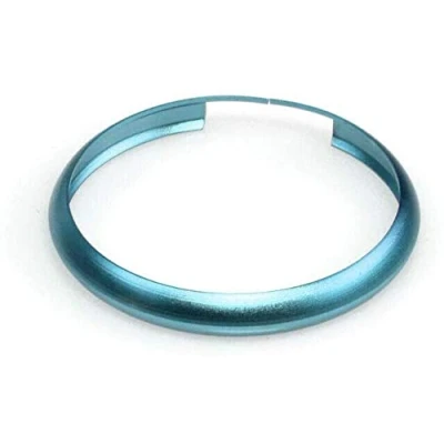 Image of Oldbones Alumnium Smart Key Fob Ring Rim Trim Cover Replacement For R55 R56 R57 R58 R59 R60 In Azure Blue