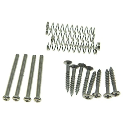 Image of KAISH American Thread Humbucker Pickup Height Screws Ring Surround Frame Mounting Springs for Gibson/EMG/Seymour Duncan/Dimarzio Nickel