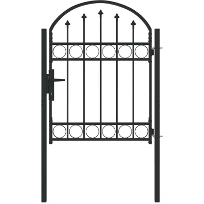 Image of Fence Gate Grey 100 x 125 cm Powder coated steel Vidaxl