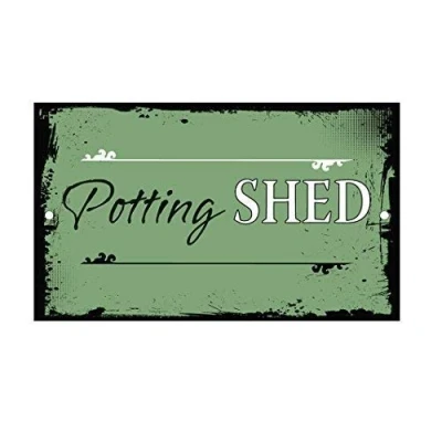 Image of DOGT Metal Sign 8x12 inches Potting Shed Novelty Funny