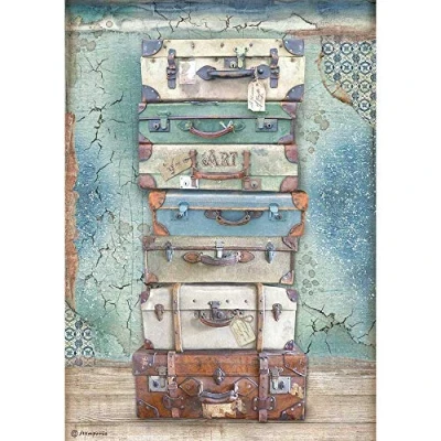 Image of Stamperia INTERNATIONAL, KFT Rice Paper Atelier Luggage, Multicoloured, A4