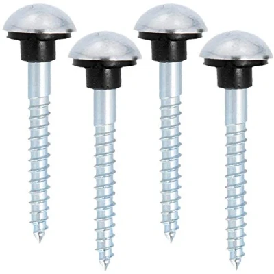Image of 4X Polished Chrome Mirror Screws 8G x 1½&quot; Dome Head Cover Cap Wall Fixings Bathroom