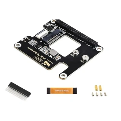 Image of Waveshare PCIe To M.2 Adapter Board Compatible with Raspberry Pi 5,Supports NVMe Protocol 2230/2242 Size Solid State Drive,Supports Gen2 And Gen3 Modes, Booting PI5 From Drive