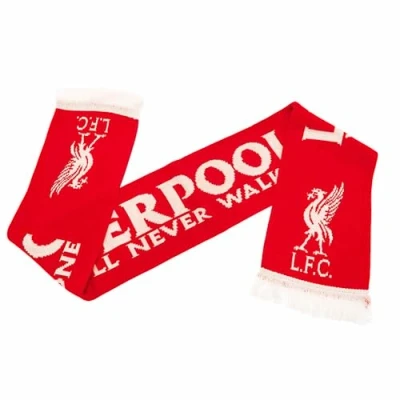 Image of Liverpool FC YNWA Scarf (One Size) (Red/White)