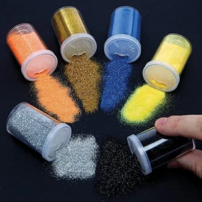 Image of Baker Ross FX138 Solar System Glitter Shakers Pack of 6, Arts and Crafts Supplies for Kids, Children&#039;s Crafting