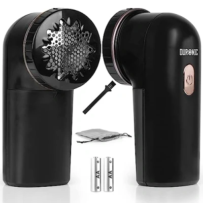 Image of Duronic Bobble Remover FS22 BK Fabric Shaver Defuzzer Clothing Lint Removers, Depiller, Small Fuzz Pill Debobbler for Couch Clothes Sweaters Black