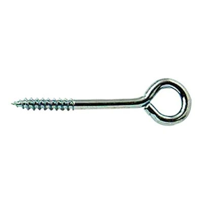 Image of Merriway BH04759 (20 Pcs) 75mm (3 inch) BZP Steel Screw In Vine Eyes Pack of 20 Pieces