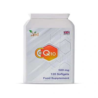 Image of VED Co Enzyme Q10, Naturally Fermented Ubiquinone, 500mg 120 Softgels.