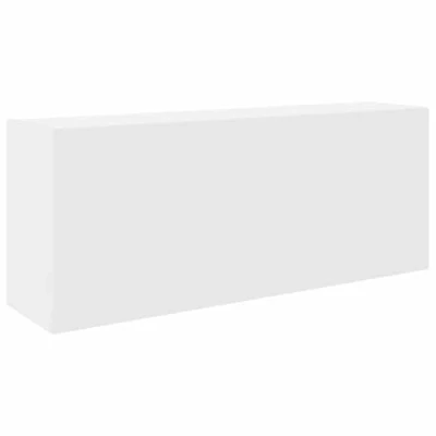 Image of vidaXL white bathroom wall cabinet engineered wood 100x25x40 cm decor storage for bathroom, kitchen, bedroom