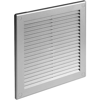Image of Satin Air Vent Grille 150mm x with Anti Insect Mesh/Fly Screen and Screw Covers