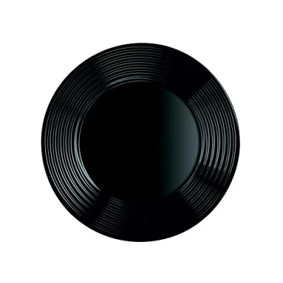 Image of Arcoroc ARC L7611 Harena Flat Plate, 25 cm, Opaline Glass, Black