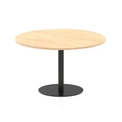 Image of Italia 1200mm Poseur Round Table Maple Top 720mm High Black Leg