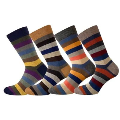 Image of 4 Pairs Men&#039;s Short Socks in Warm Cotton Made Italy One Size (Combination 1)