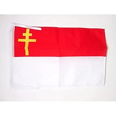 Image of AZ Flag Free Republic of Alsace Lorraine 18&#039;&#039; x 12&#039;&#039; 100% Polyester Small Banner with Two Cords Fade Resistant Vivid Colors 18x12 in 45x30 Cm