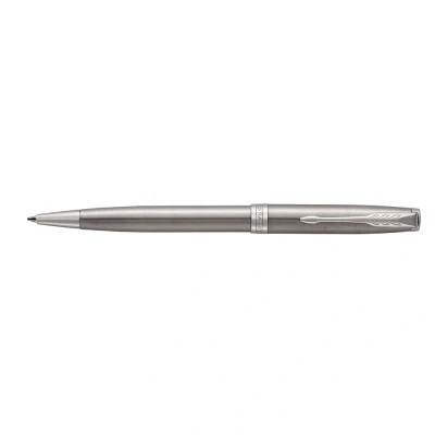 Image of Parker Sonnet Ballpoint Pen Stainless Steel with Palladium Trim Medium Point Black Ink Gift Box Pack of 1aa