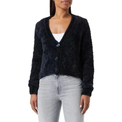 Image of ONLY Women&#039;s Onliggy LS Crop V Neck Cardigan KNT, Black, S
