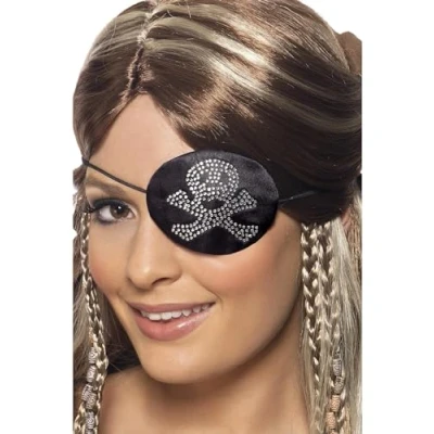 Image of Pirates Eyepatch, Black and Silver, Diamante
