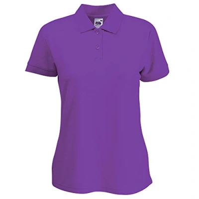 Image of Fruit of The Loom Womens Lady Fit 65/35 Short Sleeve Polo Shirt (2XL) (Purple)