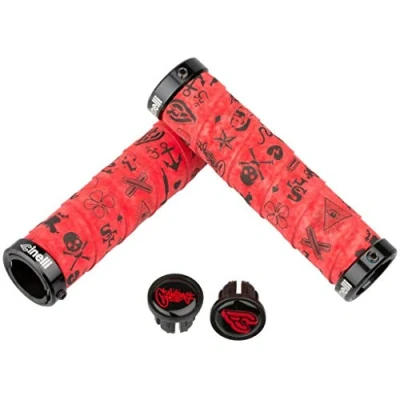 Image of Cinelli Mike Giant Art Lock On Handlebar Grips, Red Velvet, One Size