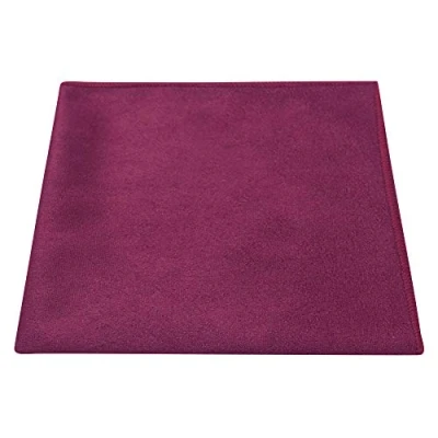 Image of King &amp; Priory Luxury Plum Purple Suede Pocket Square, Handkerchief