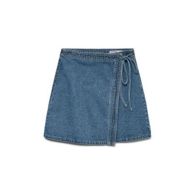 Image of Vero Moda Vmliza WRAP Skirt denim skirt, Women&#039;s, Size: XS, Medium blue