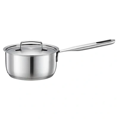 Image of Fiskars 1064750 Saucepan with Handle, 1.5 L, Uncoated, Suitable for All Cookers, Recycled Stainless Steel, Silver,