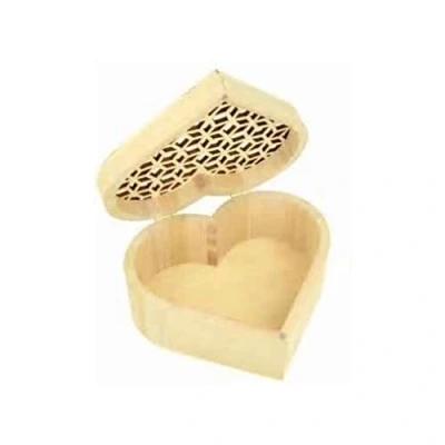 Image of Artemio Openwork Heart Box, Wood, Beige, 16 x 14 7 cm