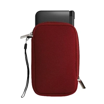 Image of kwmobile Carrying Case Compatible with Nintendo 3DS XL Neoprene Console Pouch Zipper Bordeaux