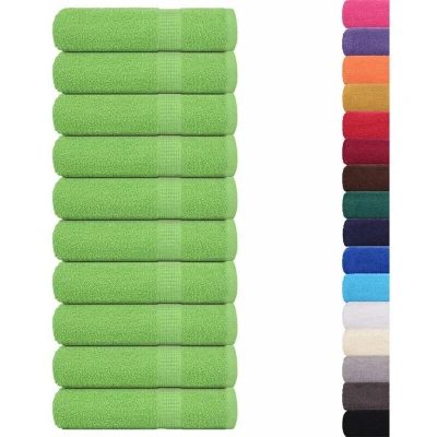 Image of vidaXL Shower Towels 10 pcs Apple Green 70x140 cm 360 gsm 100% Cotton