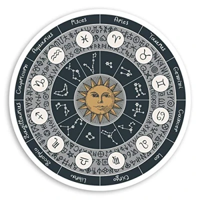 Image of 2 x 10cm Zodiac Star Signs Vinyl Stickers Sun Astrology Laptop Sticker #34492 (10cm Wide)