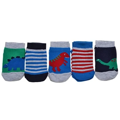 Image of 5 pairs of Dinosaurs Boys Trainer socks
